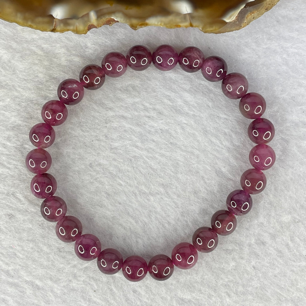 Above Average Natural Almandine Garnet Bracelet 15.33g 16cm 7.3mm 26 Beads - Huangs Jadeite and Jewelry Pte Ltd