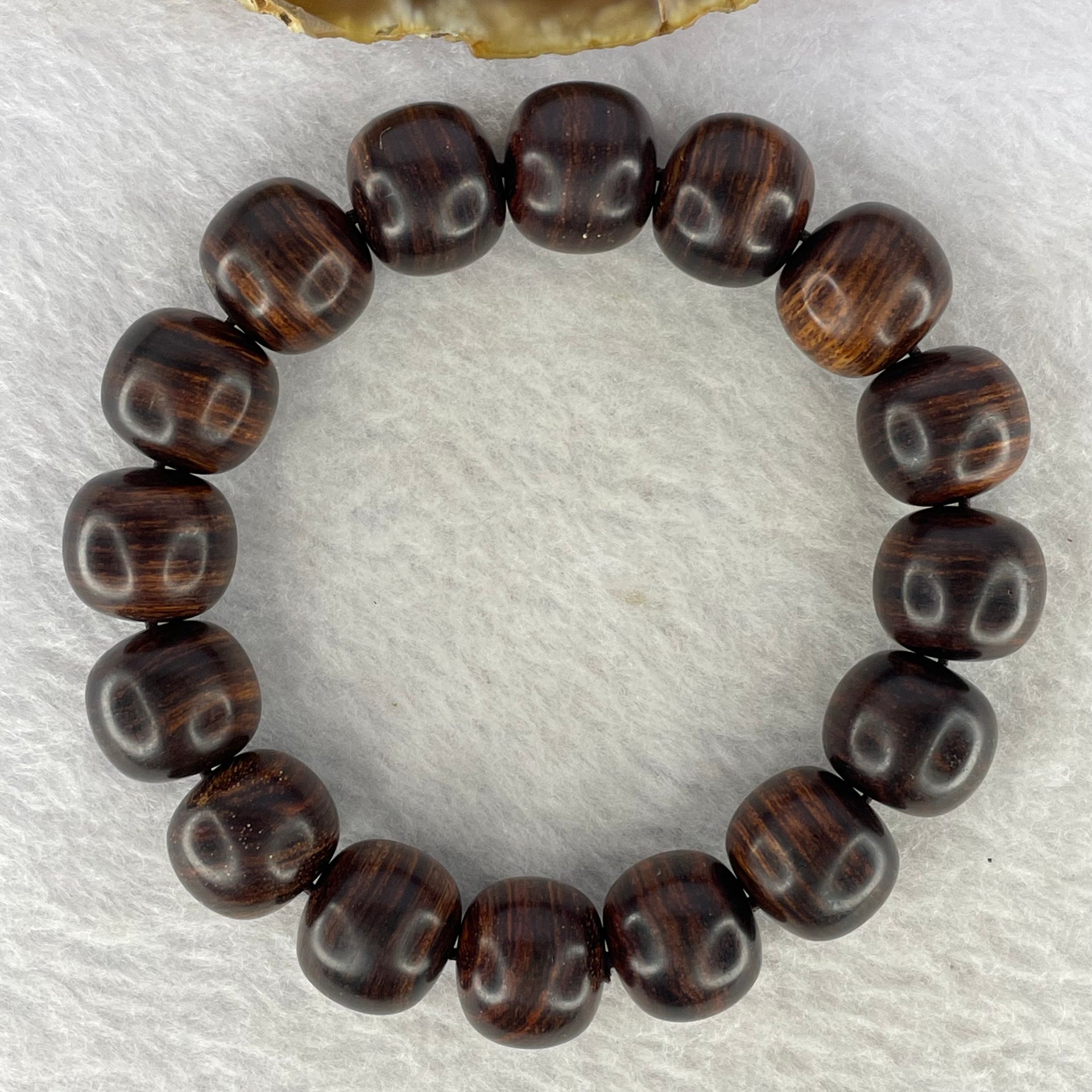 Natural Wild China Hainan Huang Hua Li Beads Bracelet 野生中国海南黄花梨手链 25.18g 14.7 mm 16 Beads - Huangs Jadeite and Jewelry Pte Ltd