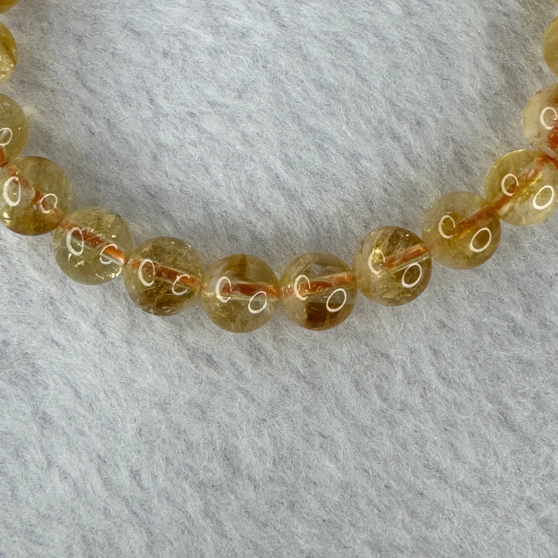 Natural Mountain Yellow Pyramid citrine bracelet 金字塔黄水晶手牌 15.13g 15cm 7.7mm 24 Beads - Huangs Jadeite and Jewelry Pte Ltd