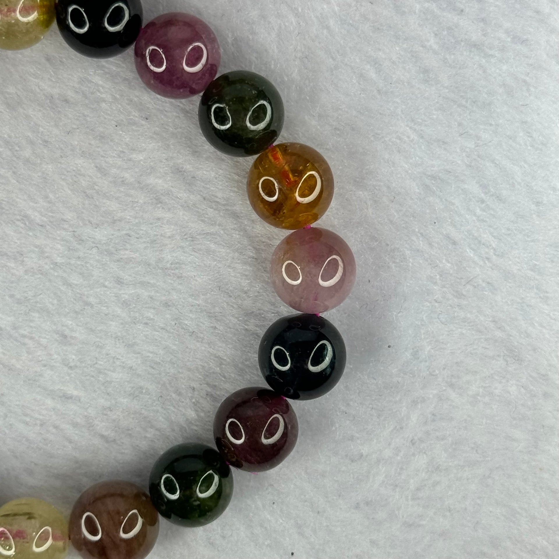 Good Grade Natural Tourmaline Beads Bracelet 好的天然碧玺珠手链 26.92g 16.5cm 10.1mm 20 Beads - Huangs Jadeite and Jewelry Pte Ltd