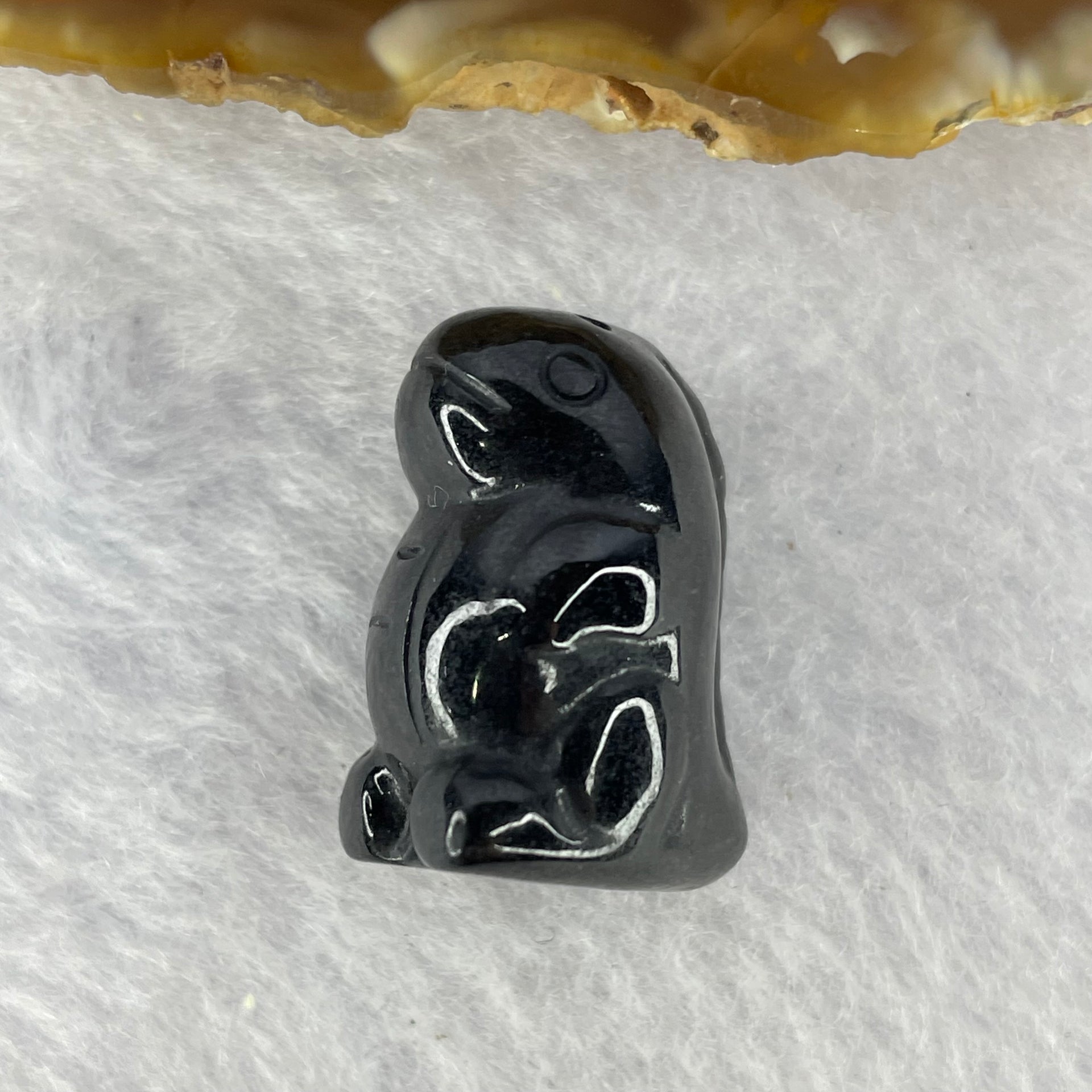 Type A Opaque Black Omphasite Dinosaur Pendant / Charm A货墨翠恐龙牌 8.59g 21.9 by 13.9 by 14.9 mm - Huangs Jadeite and Jewelry Pte Ltd