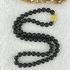 Natural Dark Matt Black Amber Beads Necklace 天然大黑天翁琥珀项链 14.98g 44cm 7.7mm 60 Beads