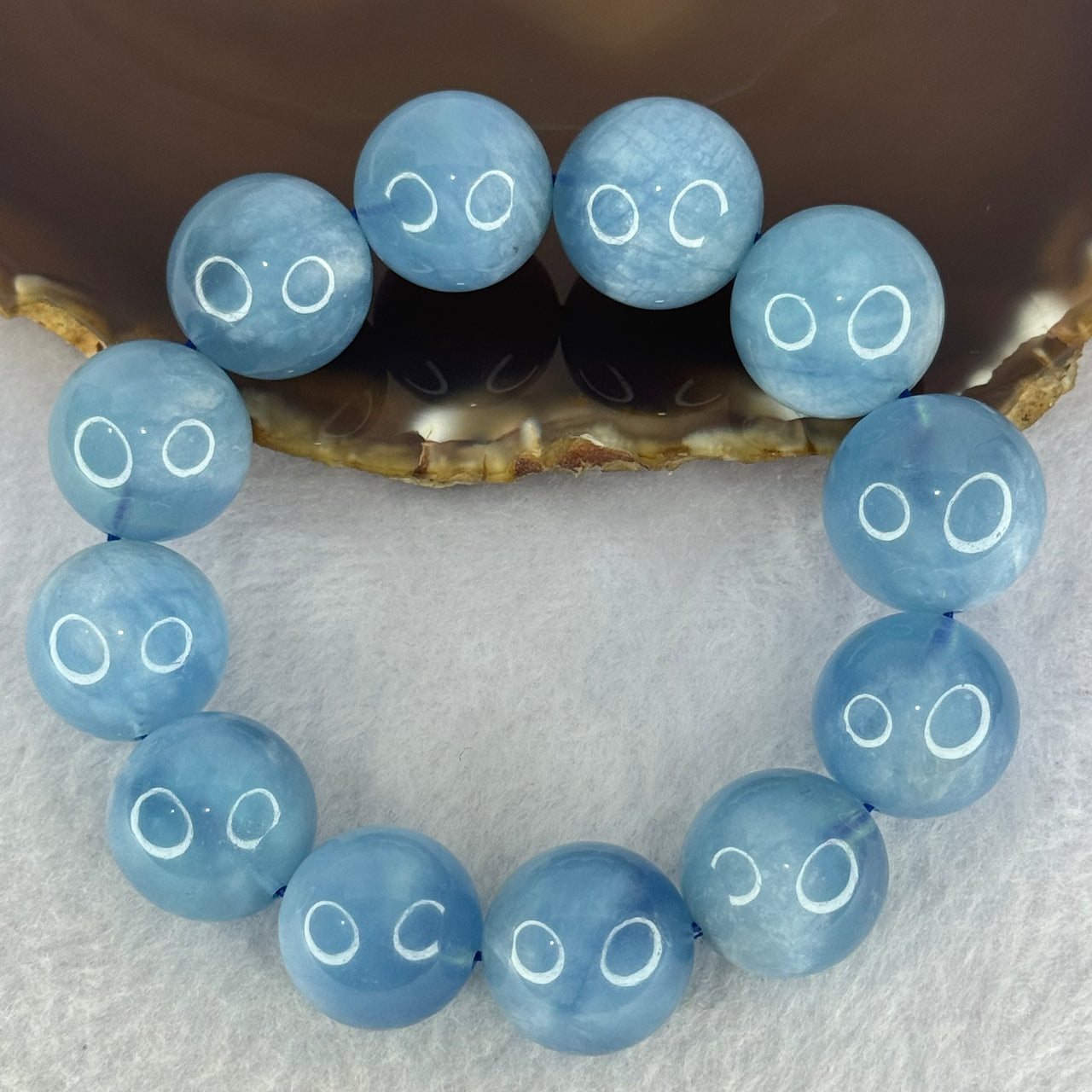 Natural Aquamarine Beads Bracelet 109.02g 19cm 19.9mm 12 Beads