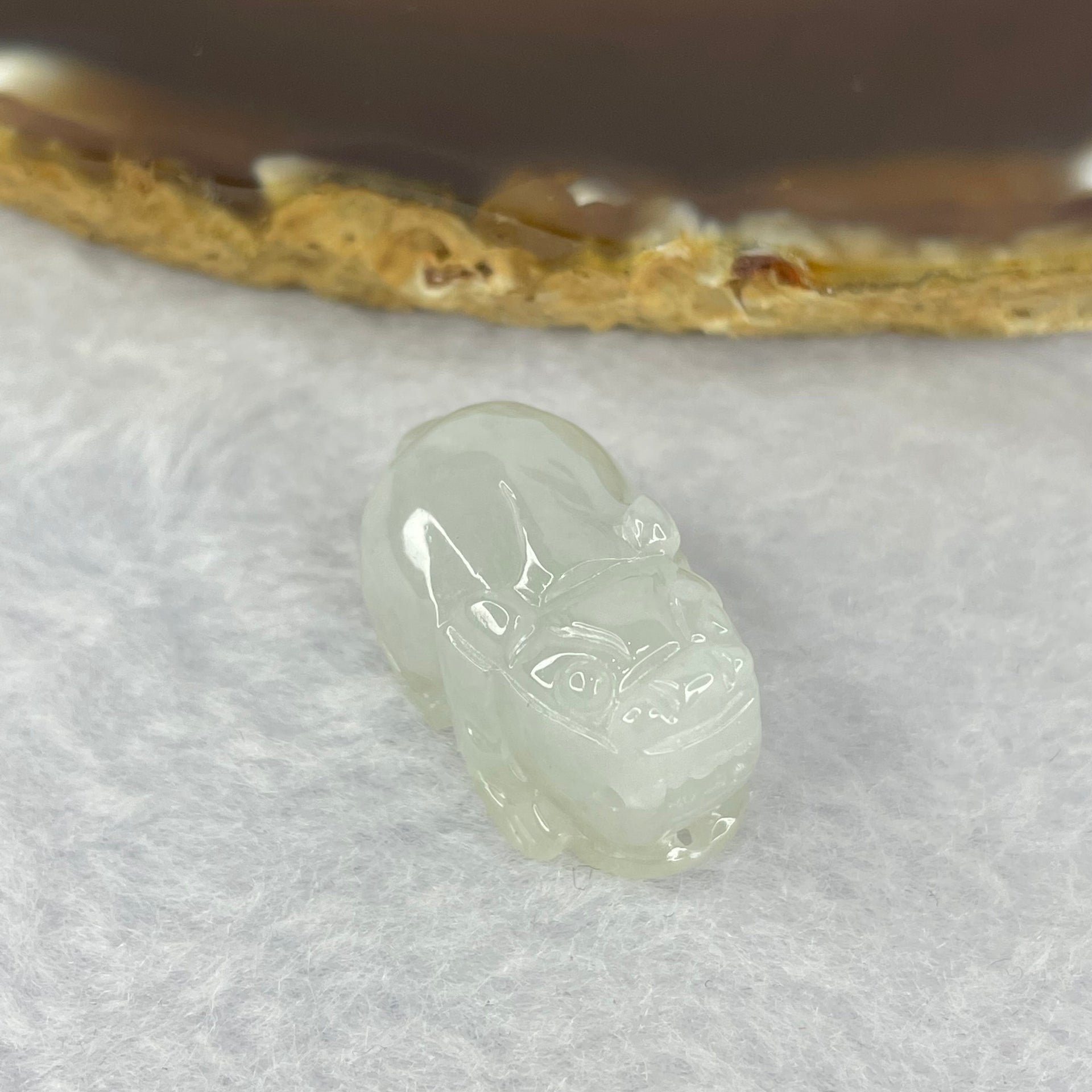 Type A Jelly Light Lavender Jadeite Pixiu Pendent A货浅紫色翡翠貔貅牌 8.64g 24.3 by 13.5 by 12.9 mm - Huangs Jadeite and Jewelry Pte Ltd