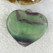 Natural Deep Intense Purple and Green Fluorite Crystal Mini Heart Display 87.63g 51.3 by 55.7 by 22.8mm - Huangs Jadeite and Jewelry Pte Ltd