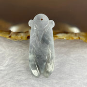 Type A Wuji Grey Jadeite Cicada 4.15g 13.1 by 33.2 by 5.8mm - Huangs Jadeite and Jewelry Pte Ltd