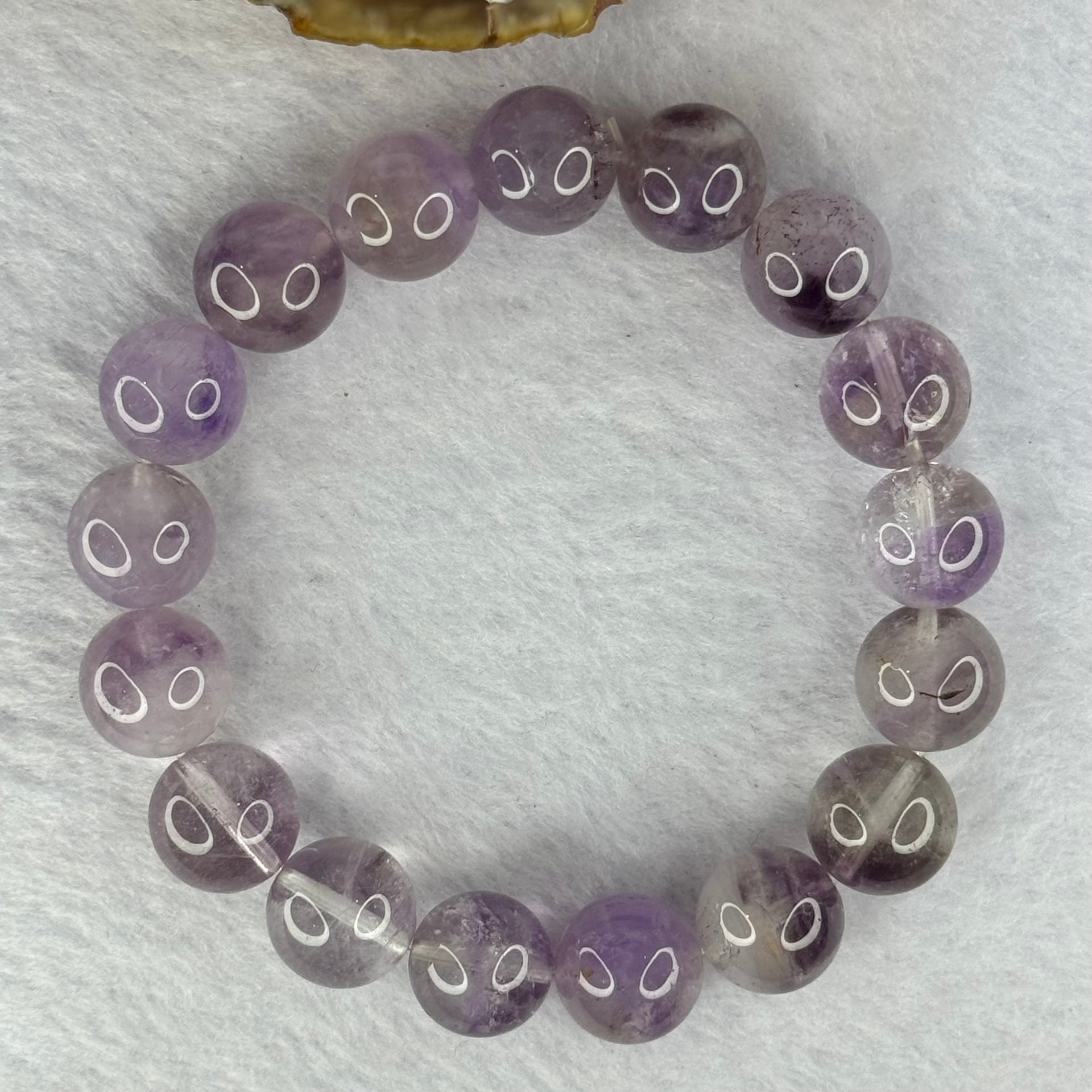 Natural Super 7 Amethyst Beads Bracelet 天然紫超七手链 48.26g 18.5cm 12.9mm 17 Beads - Huangs Jadeite and Jewelry Pte Ltd