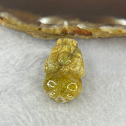 Above Average Grade Natural Golden Rutilated Quartz Pixiu Charm for Bracelet 天然金发水晶貔貅 8.03g 26.0 by 16.3 by 11.2mm - Huangs Jadeite and Jewelry Pte Ltd