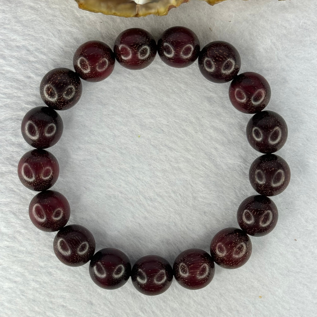 Natural Blood Zitan Beads Bracelet 天然血檀木手链 14.09g 18cm 12.0mm 17 Beads - Huangs Jadeite and Jewelry Pte Ltd