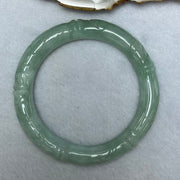 Type A Sky Blue Jadeite Bamboo and Ruyi Bangle 41.52g 9.9 by 9.7mm Internal Diameter 50.9mm - Huangs Jadeite and Jewelry Pte Ltd