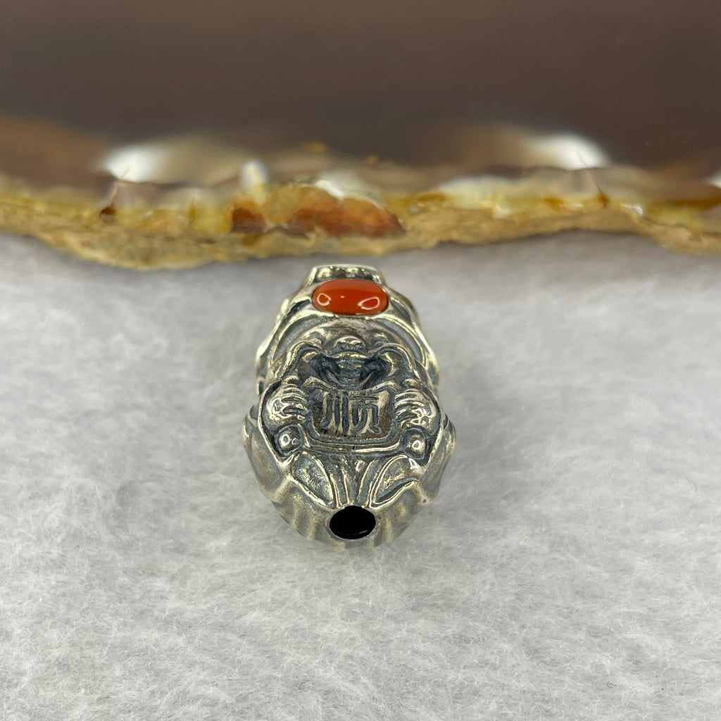 925 Sliver Cai Shen Ye God of Fortune / Wealth With Nan Hong/Red Agate ...