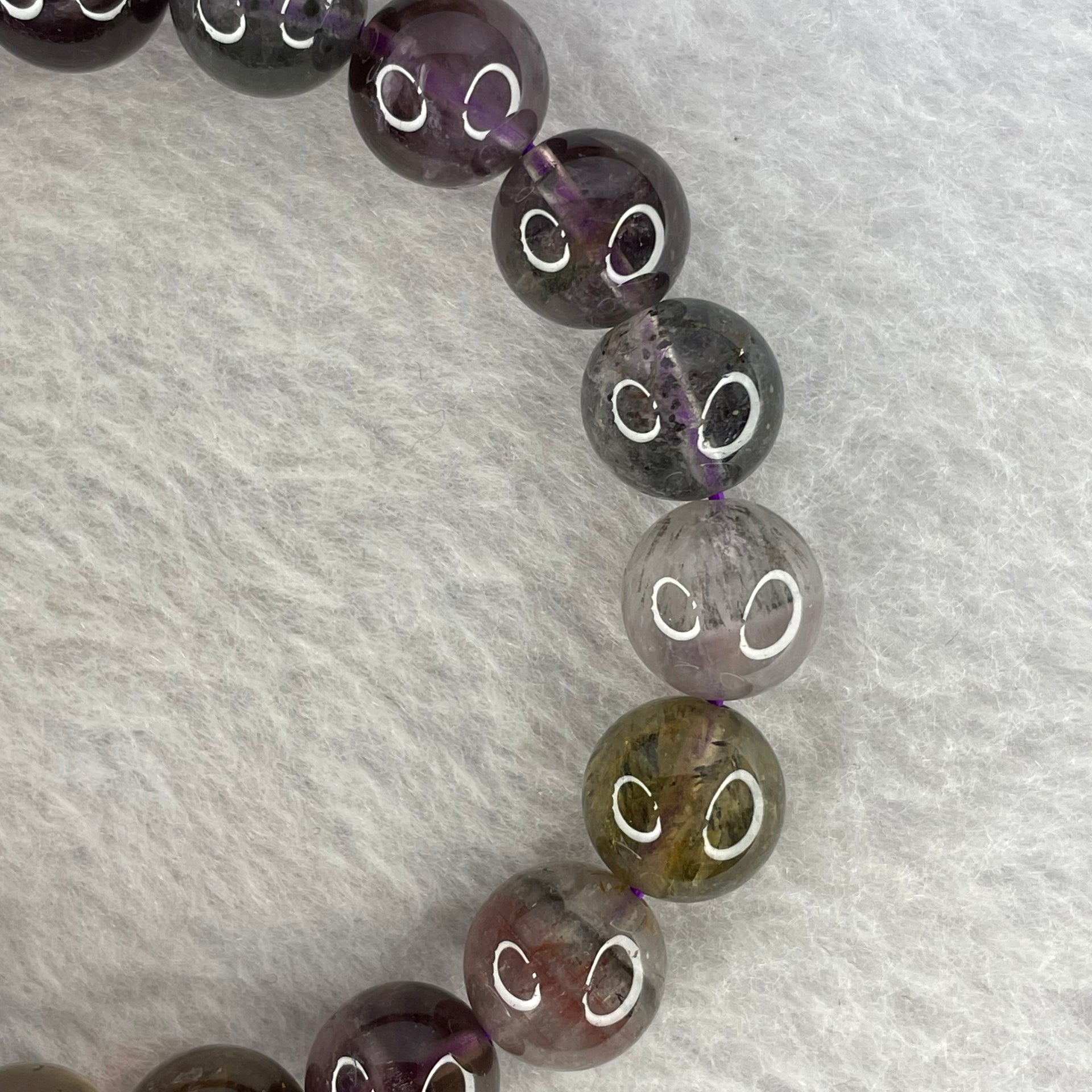 Natural Auralite Crystal Bracelet 极光手链 27.61g 10.2 mm 19 Beads - Huangs Jadeite and Jewelry Pte Ltd