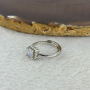 Moissanite in 925 Sliver Ring (Adjustable Size) S925银莫桑石戒指 2.34g 4.8 by 2.5mm - Huangs Jadeite and Jewelry Pte Ltd