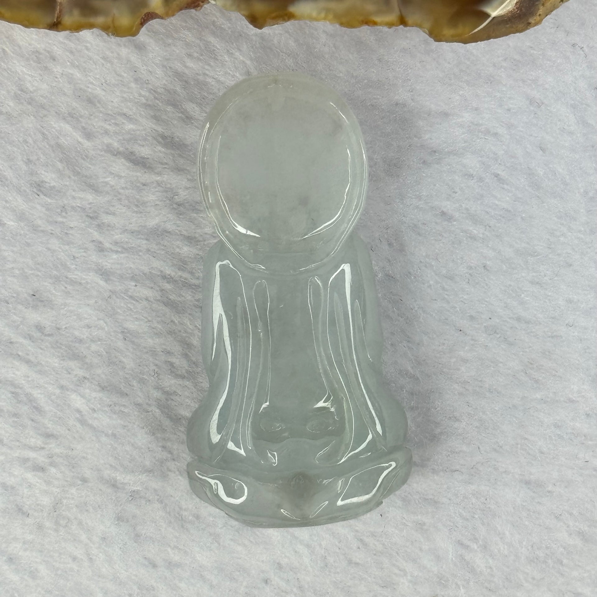 Type A Semi Icy Light Lavender Jadeite Buddha Pendant 25.90g 49.4 by 24.7 by 12.4mm - Huangs Jadeite and Jewelry Pte Ltd