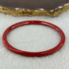 Natural Red Cinnabar Bangle with Inscription 15.30g Internal Diameter 60.7mm 5.3 by 5.5mm