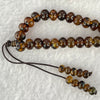 Natural Dark Brownish Yellow Flower Amber Beads Necklace 天然花珀项链 12.58g 58cm 6.6mm 109 Beads