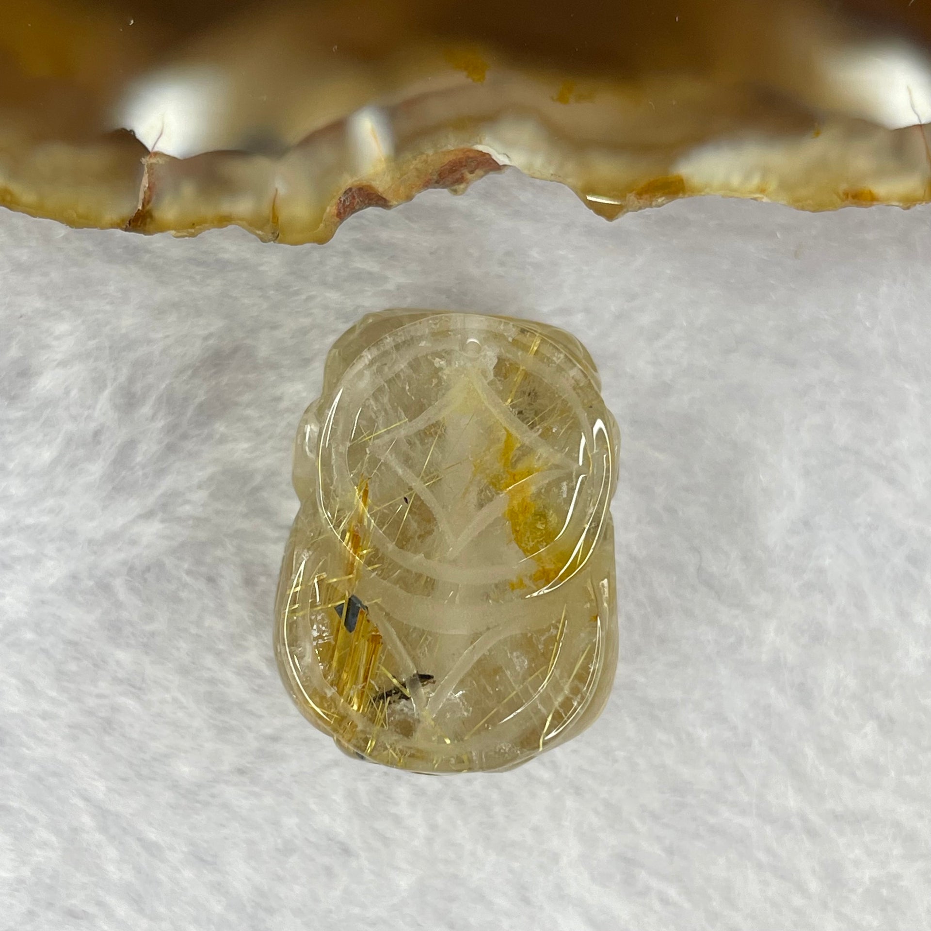 Good Grade Natural Golden Shun Fa Rutilated Quartz Pixiu Charm for Bracelet 天然金顺发水晶貔貅 8.63g 22.3 by 16.5 by 13.3mm - Huangs Jadeite and Jewelry Pte Ltd