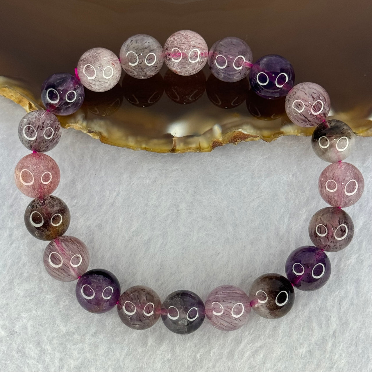 Natural Super 7 Beads Bracelet 26.11g 16.5cm 10.0mm 20 Beads