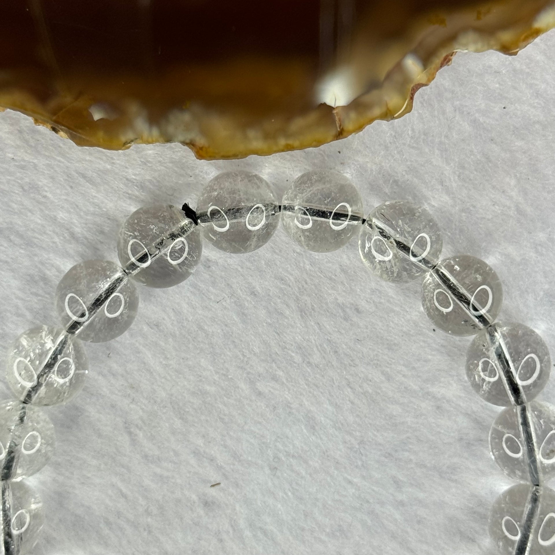 Natural Titanium Rutilated Clear Quartz 24.44g 16.5cm 9.7mm 20 Beads - Huangs Jadeite and Jewelry Pte Ltd