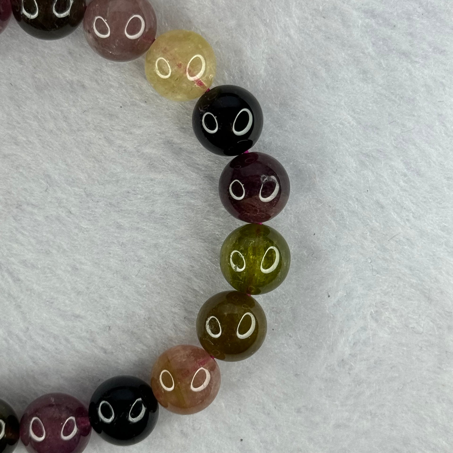 Good Grade Natural Tourmaline Beads Bracelet 好的天然碧玺珠手链 32.43g 16.5cm 10.4mm 19 Beads - Huangs Jadeite and Jewelry Pte Ltd