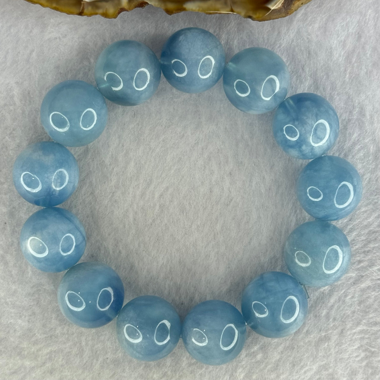 Natural Aquamarine Beads Bracelet 77.27g 18cm 16.3 by 13 Beads