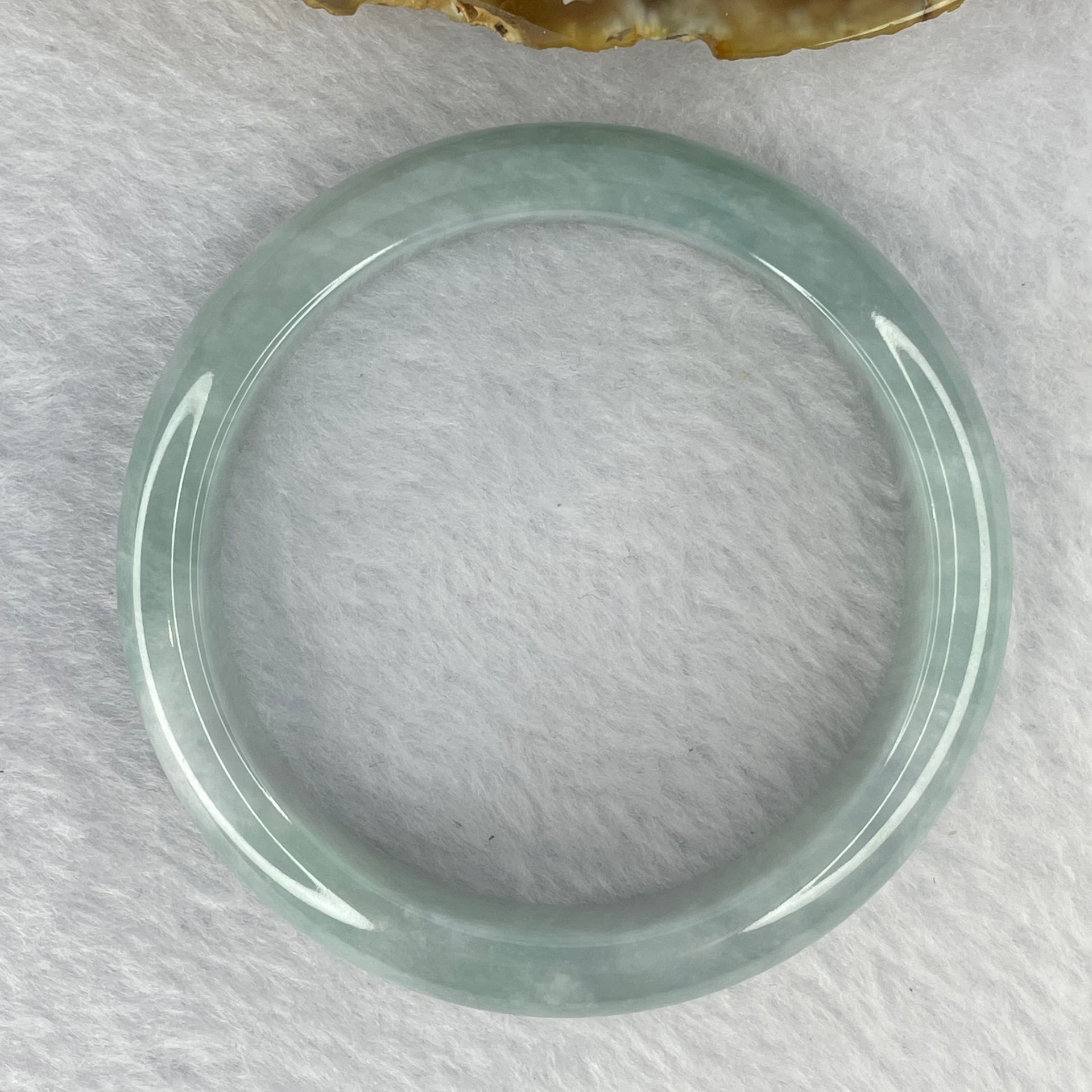 Type A Highly Translucent Jelly Sky Blue Jadeite Bangle 49.68g 12.9 by 7.4 mm Internal Diameter 55.1 mm (Close to Perfect) - Huangs Jadeite and Jewelry Pte Ltd