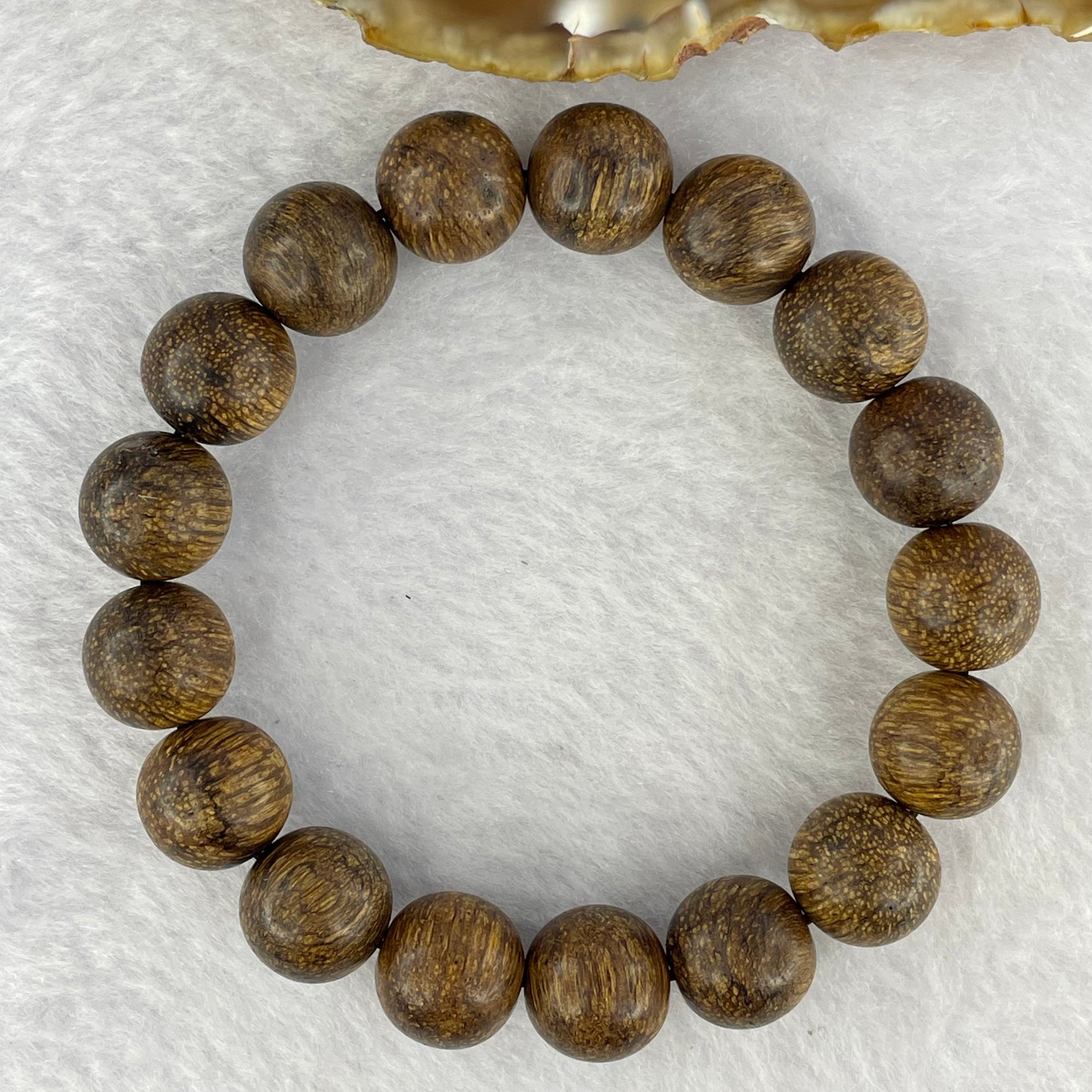 Natural Wild Vietnam Black Kynam Qi Nan Chen Xiang Mu Agarwood Beads Bracelet (Sinking Type 沉水) 天然野生越南黑奇南沉香珠手链 13.04g 17.5cm 12.4 mm 17 Beads - Huangs Jadeite and Jewelry Pte Ltd