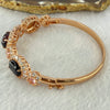 Natural Dark Blood Red Amber with Crystal in Rose Gold Color Bangle 26.43g 18cm 12.1 by 9.0 by 3.5mm 3pcs