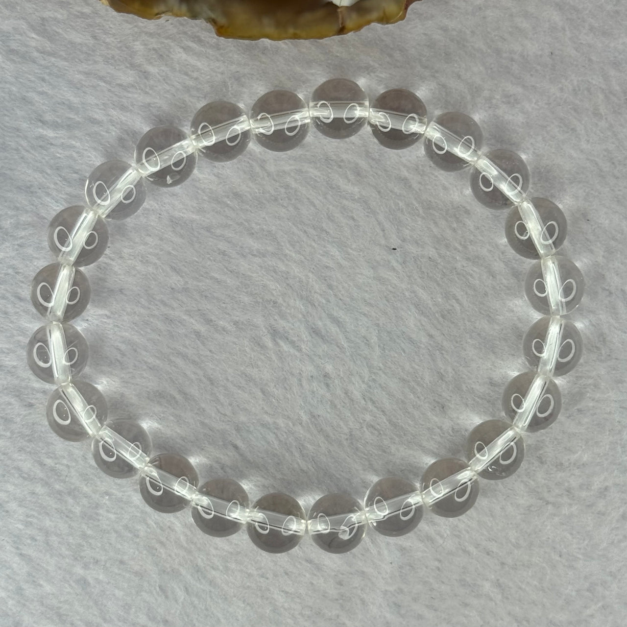 Natural Clear Quartz Bracelet 天然白水晶手链 18.56g 16.5cm 8.4mm 24 Beads