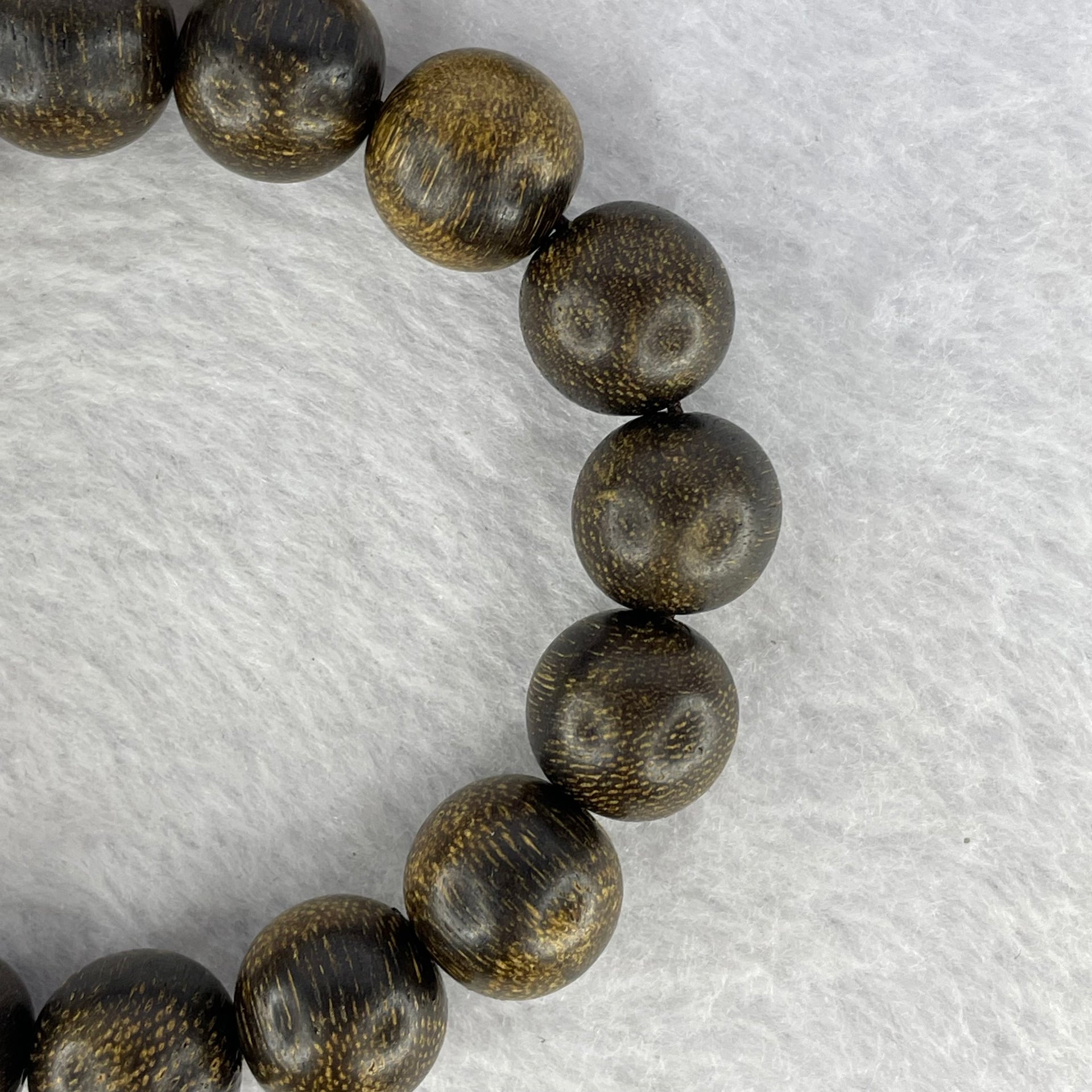 Natural Old Wild Malaysia Agarwood Bracelet (Sinking Type) 天然老野生马来西亚沉香手链 24.69g 19cm 14.4mm 16 Beads - Huangs Jadeite and Jewelry Pte Ltd