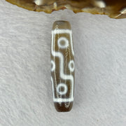 Natural Powerful Tibetan Old Oily Agate 9 Eyes Dzi Bead Heavenly Master (Tian Zhu) 九眼天诛 12.98g 48.8 by 12.8mm - Huangs Jadeite and Jewelry Pte Ltd