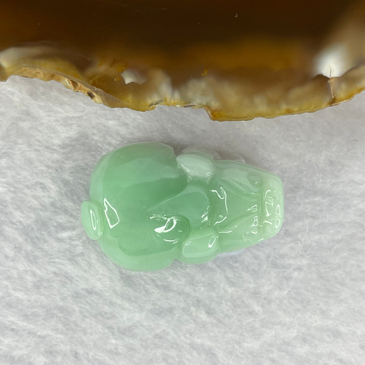 Type A Jelly Light Green  Lavender Jadeite Pixiu Pendent A货浅绿紫色翡翠貔貅牌 14.73g 26.9 by 19.2 by 15.4 mm - Huangs Jadeite and Jewelry Pte Ltd