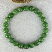 Natural Emerald And Ruby Zoisite Beads Bracelet 23.73g 15.5cm 8.8mm 22 Beads - Huangs Jadeite and Jewelry Pte Ltd