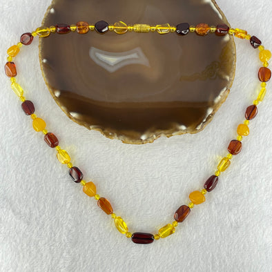 Natural Mixed Color Amber Beads Necklaces 18.16g 60cm 18.8 by 10.2 by 4.8mm, 11.2 by 7.1 by 5.5mm 35pcs