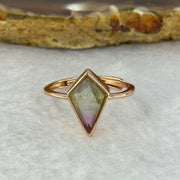 Natural Fluorite In 925 Sliver Rose Gold Colour Ring (Adjustable Size) 2.01g 10.0 by 6.8 by 4.0mm - Huangs Jadeite and Jewelry Pte Ltd