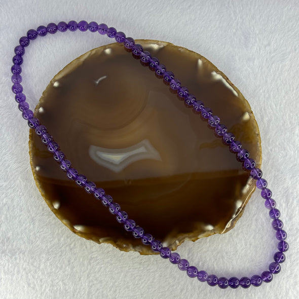 Good Grade Natural Amethyst Necklace 40.44g 52cm 7.3mm 79 Beads