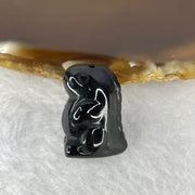 Type A Opaque Black Omphasite Dinosaur Pendant / Charm A货墨翠恐龙牌 8.59g 21.9 by 13.9 by 14.9 mm - Huangs Jadeite and Jewelry Pte Ltd