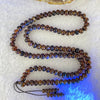 Natural Dark Brownish Yellow Flower Amber Beads Necklace 天然花珀项链 12.58g 58cm 6.6mm 109 Beads