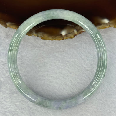 Type A Deep Lavender and Green Piao Hua Jadeite Bangle 30.98g Internal Diameter 59.1mm 8.1 by 7.4mm (Internal Line)