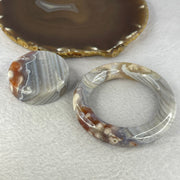 Natural Flower Agate Bangle Set 168.85g 14.2 by 14.1 mm Internal Diameter 55.5 mm - Huangs Jadeite and Jewelry Pte Ltd