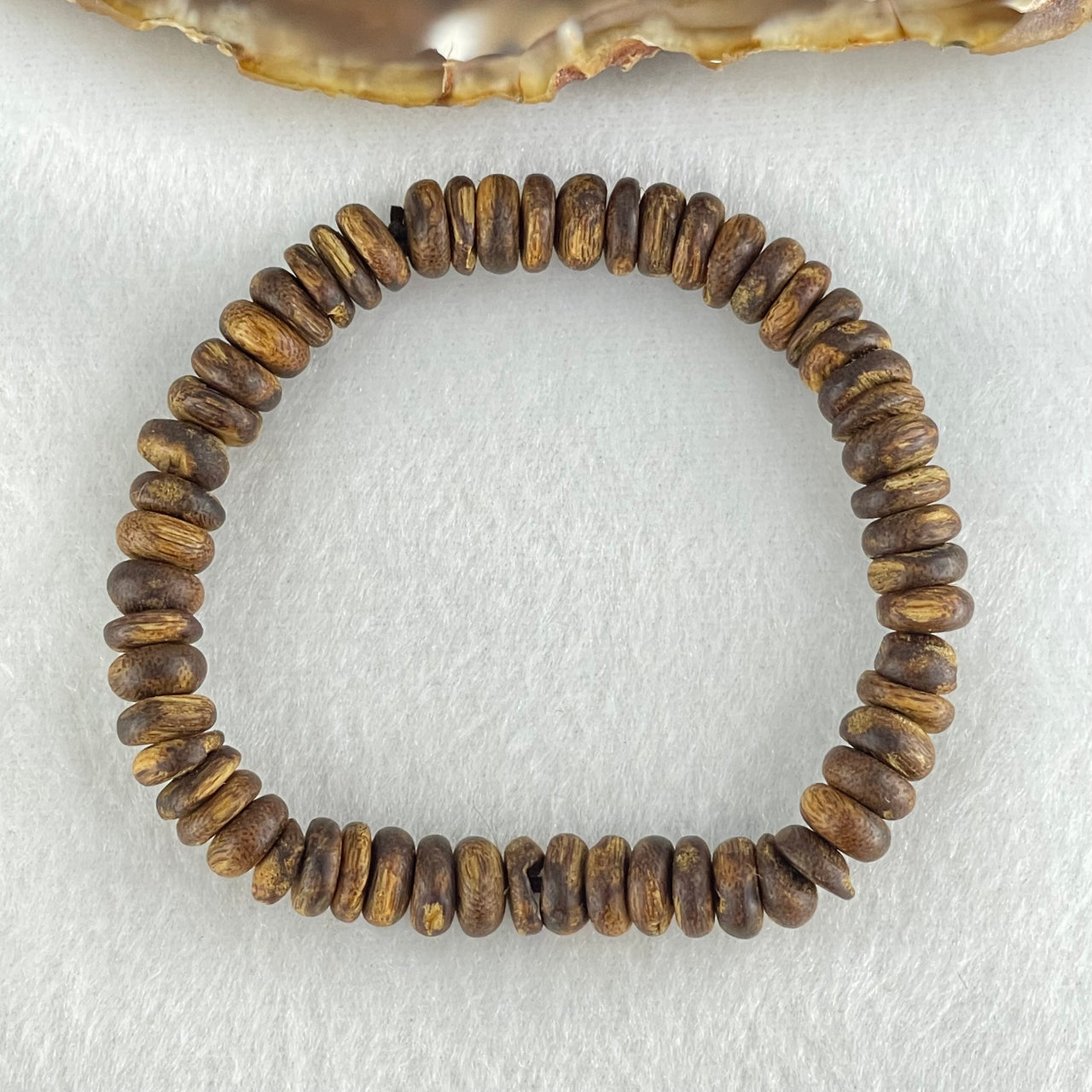 Natural Agarwood Beads Bracelet 5.01g 15cm 7.9mm 57 Beads (Almost no scent)