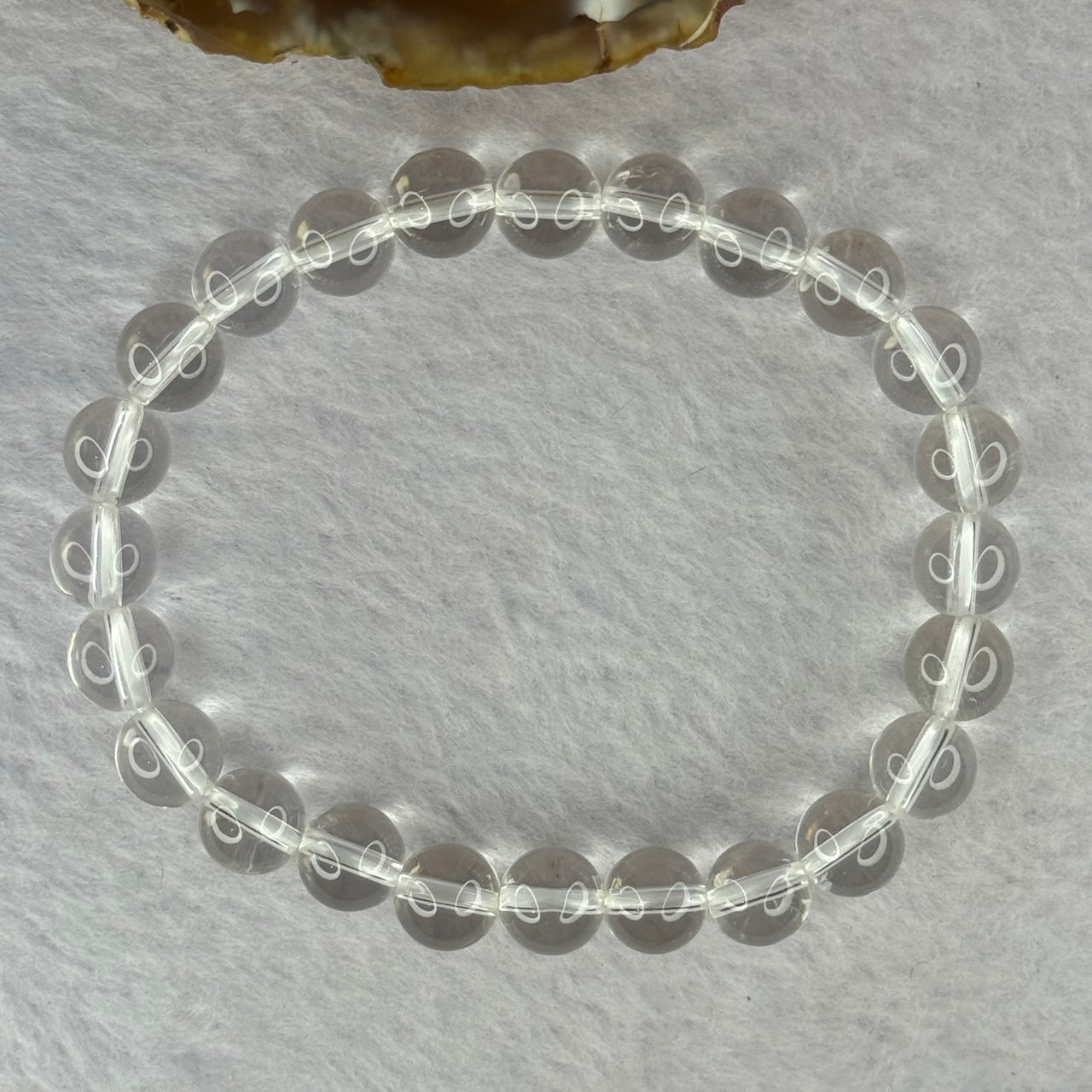 Natural Clear Quartz Bracelet 天然白水晶手链 18.56g 16.5cm 8.4mm 24 Beads