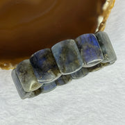 Natural Labradorite Bracelet 66.23g 18cm 20.3 by 15.8 by 6.7mm 14 pcs - Huangs Jadeite and Jewelry Pte Ltd