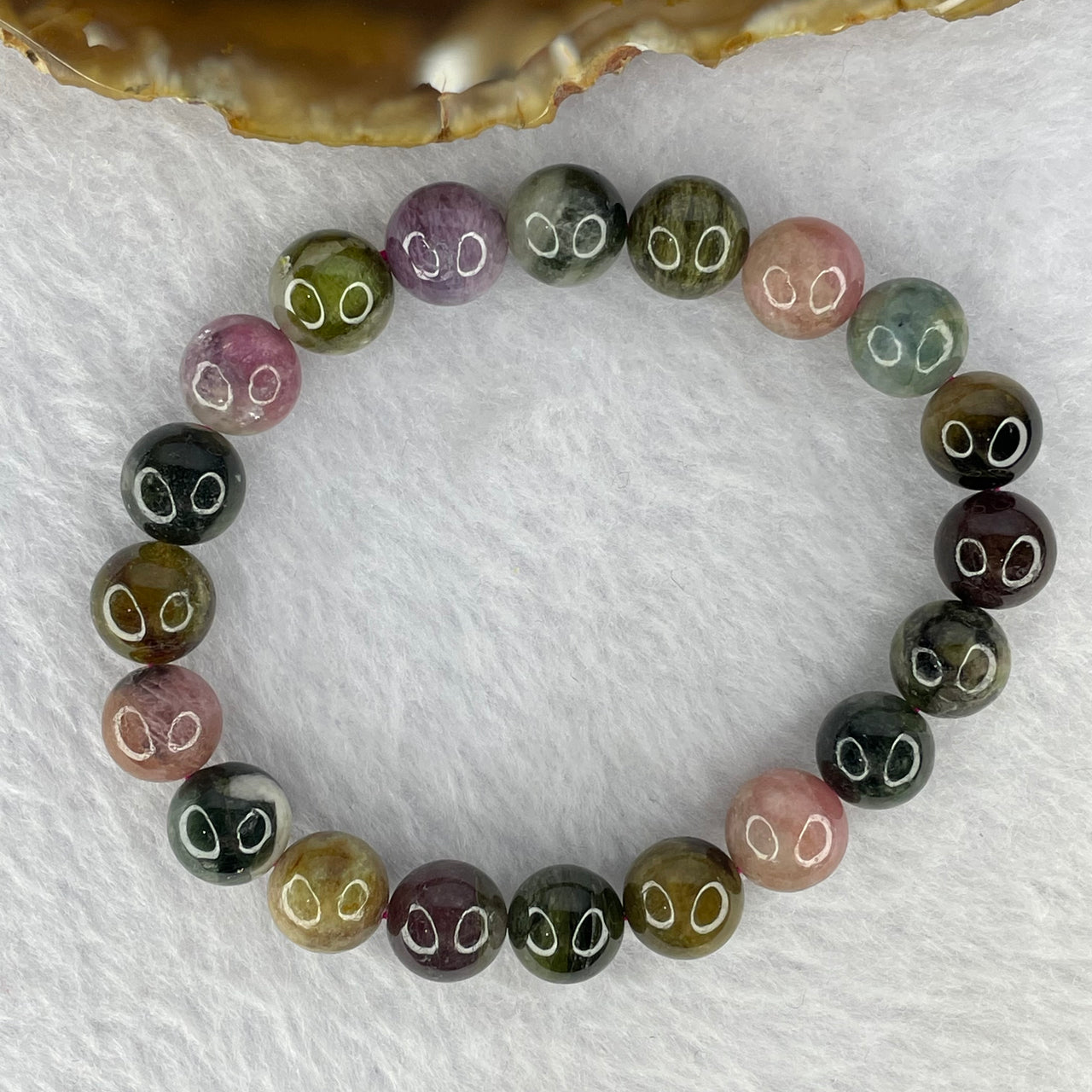 Natural Multi-Colour Tourmaline Gemstone Bracelet 27.98g 10.0 mm 20 Beads - Huangs Jadeite and Jewelry Pte Ltd