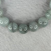 Type A Sky Blue Grey Wuji Jadeite Beads Bracelet 55.23g 18cm 12.3mm 17 Beads - Huangs Jadeite and Jewelry Pte Ltd