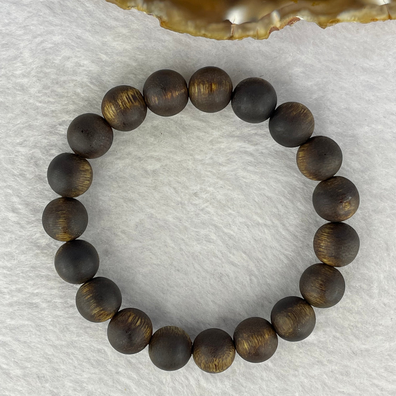 Natural Hainan Wild Old Agarwood Bracelet (Floating) 天然海南野生老树沉香手链 9.63g 17cm 10.9mm 19 Beads - Huangs Jadeite and Jewelry Pte Ltd