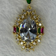 Cubic Zirconia with Crystals in Gold Color Claps for Pendent 10.49g 18.1 by 13.3 by 8.5mm - Huangs Jadeite and Jewelry Pte Ltd