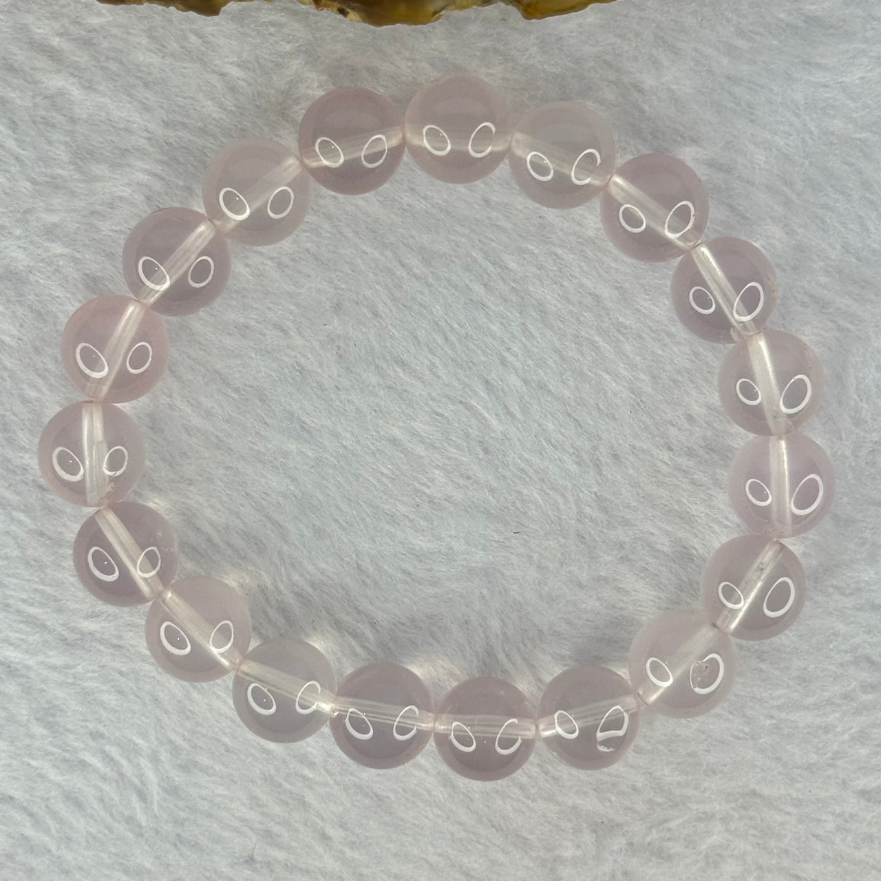 Natural Rose Quartz Beads Bracelet 天然玫瑰石英珠手链 26.55g 16cm 10.1mm 19 Beads