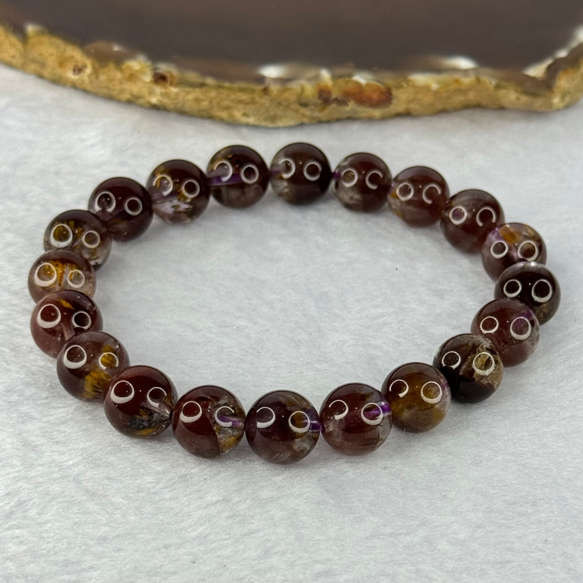 Very Good Grade Natural Auralite 23 Bracelet 天然激光23手链 29.03g 17.5cm 10.2mm 20 Beads - Huangs Jadeite and Jewelry Pte Ltd