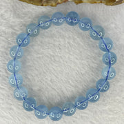 Natural Aquamarine Bracelet 天然海蓝宝石手链 22.29g 16cm 9.2mm 21 Beads - Huangs Jadeite and Jewelry Pte Ltd